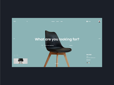 #92 - Concept shots chair design ecommerce flat furniture graphic homepage minimalism moderen search shop slider store ui ux website