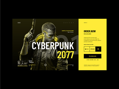 #95 - Concept shots clean concept cyberpunk cybersport dark design game graphic homepage modern order typography ui ux website yellow