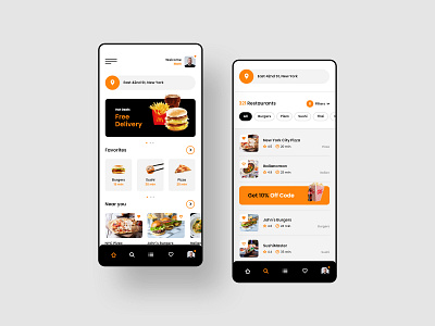 #24 Food Delivery - MobileApp Concept android app application concept delivery design eat flat food graphic interface ios iphone list mobile mobile app order restaurant ui ux