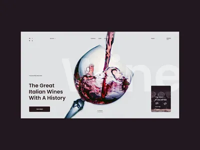 #96 - Concept shots alcohol bottle clean concept design drink glass graphic homepage minimalism typography ui ux web website wine