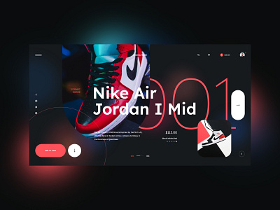 #105 - Concept shots boot branding concept design ecommerce homepage illustration jordan nike shoe shoes shop sneakers store typography ui ux website