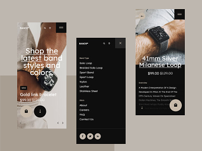 #109.1 - Mobile - Concept shots android app apple band branding design ecommerce iphone luxury mobile shop smartphone store ui ux watch webdesign website