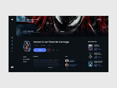 #112 - Concept shots app application dark dashboard design film interface movie netflix platform tv ui ux watch web app webapp