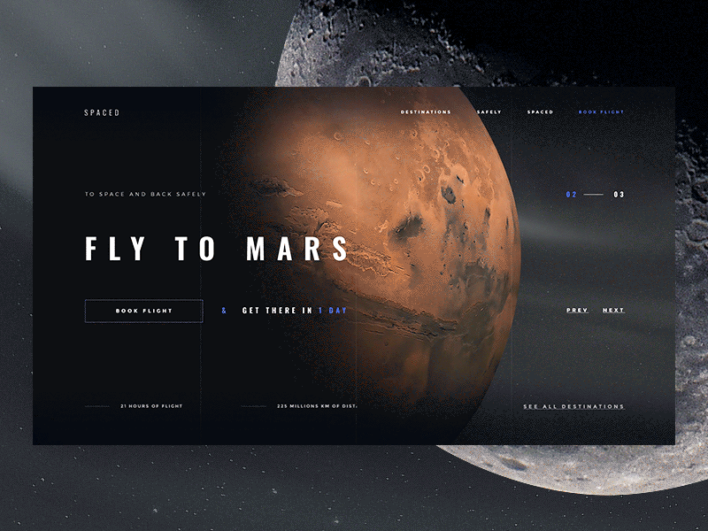 #1 Homepage of SPACED animation challenge concept homepage space spaced ui ux video