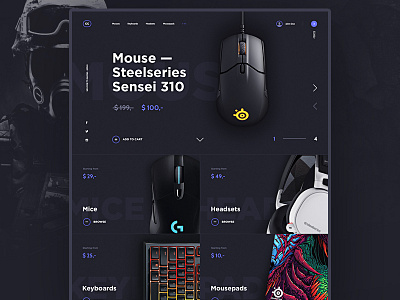 #2 GamingGear Shop - #5 Shots for Practice ecommerce esport gaming homepage shop ui ux webdesign website