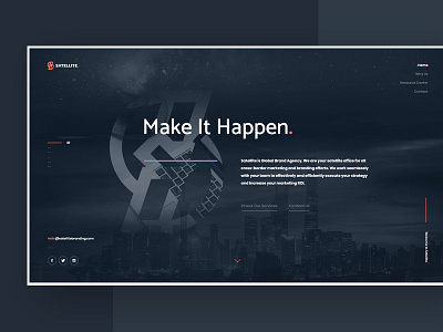 #1 - Satellite black cosmic dark flat homepage space ui ux website