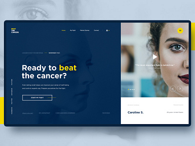 #9 Shots for Practice blue cancer clean fight homepage medicine minimalism slider ui ux welcome screen