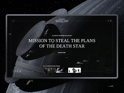 #12 Shots for Practice - R1:SW dark death star homepage jedi rouge one star wars ui ux website welcome screen