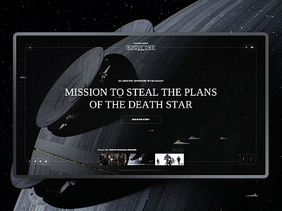 #12 Shots for Practice - R1:SW dark death star homepage jedi rouge one star wars ui ux website welcome screen