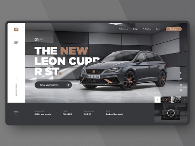 #21 Shots for Practice car cupra design graphic homepage landing page one page seat ui ux website