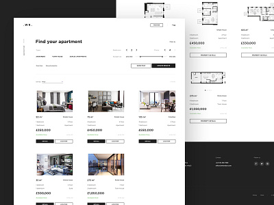 WR. New London Development - #2 developer flat home homepage houses minimalism neighbourhood ui ux website white