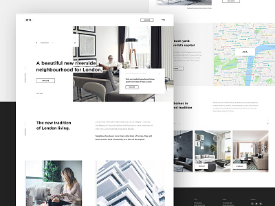 WR. New London Development - #3 developer flat home homepage houses minimalism neighbourhood ui ux website white