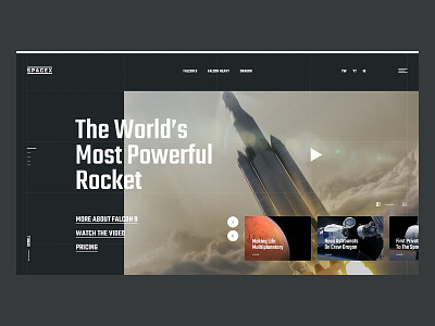 Spacex Website Concept concept dark design mars rocket slider space spacex website