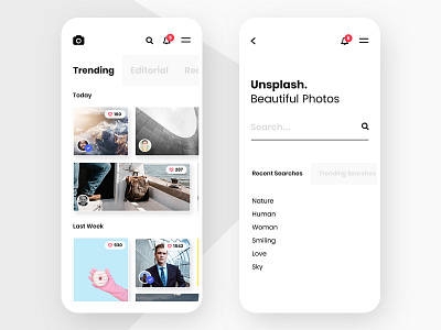 #1 - Unsplash Mobile App Concept app design images ux minimal mobile photography photos ui unsplash