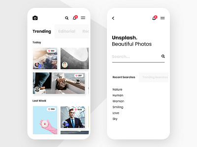 #1 - Unsplash Mobile App Concept