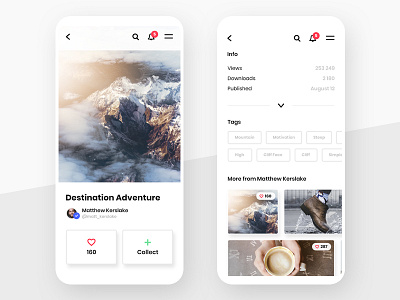 #2 - Unsplash Mobile App Concept app concept flat image minimal mobile photo photographer ui unsplash ux