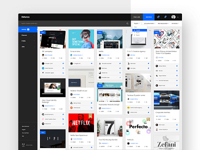 Behance Redesign Concept app behance concept design flat homepage interface platform redesign ui ux