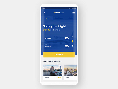 #1 - RyanAir - Mobile App Redesign Concept