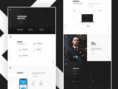 #4 DevTeam - oneapge clean dark design flat graphic homepage icon illustration minimalism onepage ui ux website