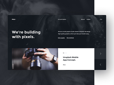 #29 Shots for Practice clean dark design flat graphic gray home homepage minimalism modern slider typography ui ux website