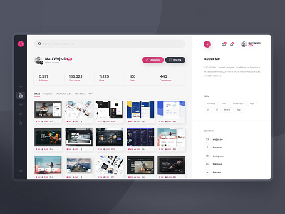 Dribbble Redesign Concept - #3 app clean concept dribbble flat graphic minimalism modern platform redesign typography ui ux website