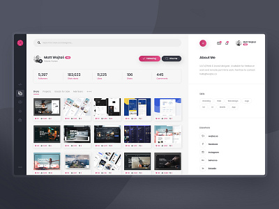 Dribbble Redesign Concept - #3