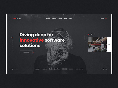 #1 CT agency black black white bw clean company dark design flat graphic home homepage minimalism modern portfolio slider softwarehouse ui ux website