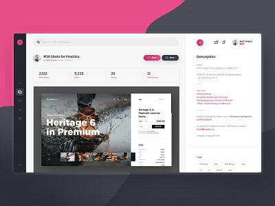 Dribbble Redesign Concept - #4