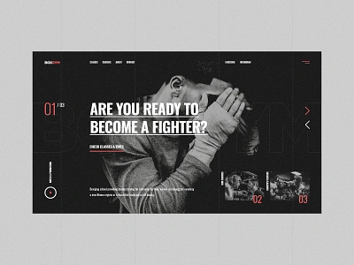 #31 Shots for Practice boxer boxing clean dark design fight fighter flat graphic home homepage minimalism mma modern school slider sport ui ux website