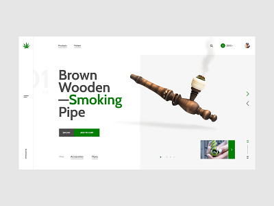#36 Shots for Practice adobexd clean design ecommerce flat graphic home homepage minimalism modern pipe shop slider smoke store ui ux website weed