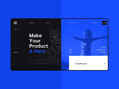 #6 Website design - Webheroes agency branding clean dark design flat graphic hero heroes home homepage minimalism modern portfolio slider softwarehouse team ui ux website