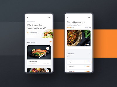 #6 FindFoodApp - Mobile App Concept app applicaiton clean concept design flat food meal minimalism mobile mobileapp modern phone restaurant search slider ui ux