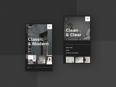 #8 IntertiorStudio - Mobile Website Concept app clean dark design flat graphic home homepage interior interior design minimalism mobile modern phone slider studio ui ux website
