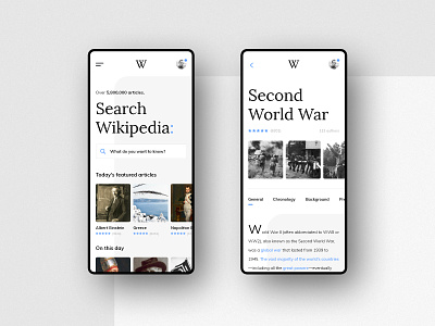 #11 Wikipedia - Mobile App Concept android app application article articles concept design flat interface iphone mobile news phone redesign search ui ux wikipedia