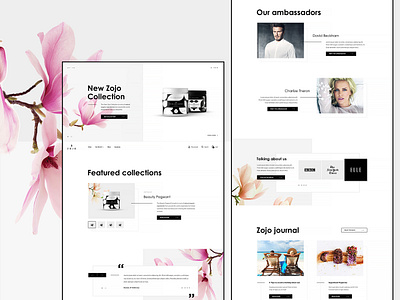 #2 - Zojo - Website Design cosmetics design ecommerce flat flower homepage minimalism shop slider store ui ux website woman