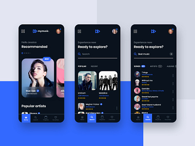 #4 MyMusic - MobileApp Concept Project album android app application artist concept design graphic iphone music phone player playlist singer smartphone song spotify ui ux vector