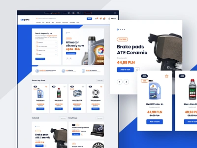 #1 Carparts - eCommerce design project automotive car cars design ecommerce flat graphic homepage modern online part parts platform shop slider store ui ux vehicle website