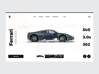 #43 Shots for Practice automotive car clean concept design ferrari minimalism model modern platform slider snow ui ux vehicle web website white