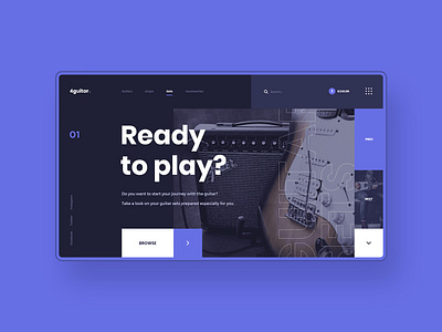 #3 Photo & Design amp blue dark design ecommerce flat guitar homepage instrument music photo photography purple records shop store ui ux website white