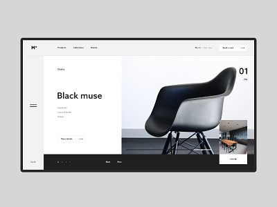 #45 Shots for Practice adobe xd black chair clean concept flat furniture homepage luxury minimal minimalism minimalist minimalistic slider store ui ux web website white