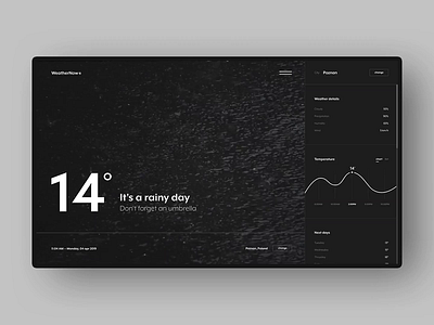 #50 Shots for Practice animation app application black chart dark design interaction interface minimal minimalism movie platform rain transition ui ux video weather webapp