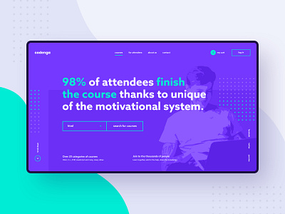 #1 - Codenga. E-learning platform. app clean course courses elearning flat homepage landingpage learning minimalistic modern platform programming purple teaching ui ux webapp website welcome screen