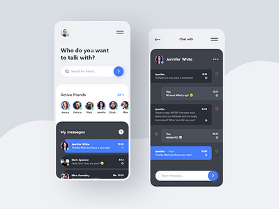 #14 ChatWithMe - Mobile App Concept by Matt Wojtaś on Dribbble