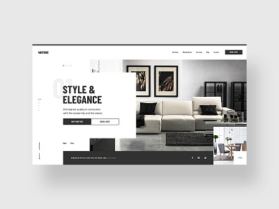 #1 4niture - Homepage p1 adobe xd chair couch design elegance flat furniture homepage luxury minimal minimalism minimalistic slider store style table typography ui ux website