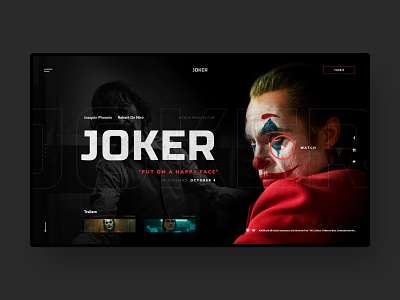 JOKER (#59 Shots for Practice) batman black cinema concept dark design face film hbo homepage imdb joker movie netflix theater trailer ui ux web website