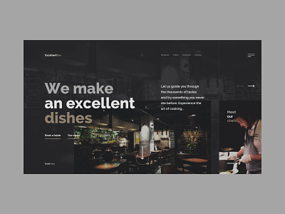 #67 Shots for Practice bar chef clean cook dark design dish ellegant flat food homepage luxury minimalism pub restaurant slider ui ux web website