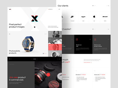 #1 RedX 3d agency clean design flat graphic homepage landing page minimalism minimalist modeling product red render studio typography ui ux website white