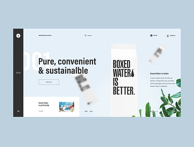 #77 Shots for Practice blue clean concept design ecology ecommerce flat graphic homepage minimalism minimalist product slider typography ui ux water website white