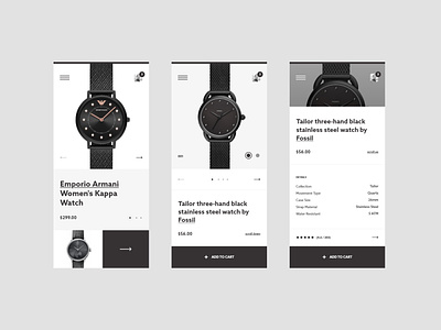 #78-2 Shots for Practice android branding concept design ecommerce elegant flat homepage ios luxury minimalism mobile modern phone store time ui ux watch website