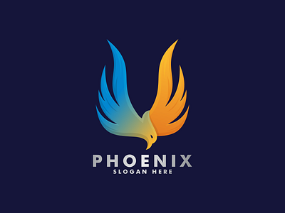 Phoenix logo bird brand branding company concept design flying illustration logo logo design logotype phoenix vector